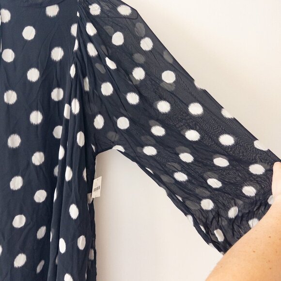 NWT Anthropologie Maeve Long-Sleeve Polka Dot Sheer Mini Dress, Size Medium - Picture 10 of 14